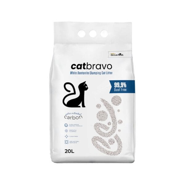 Catbravo Extra Activated Carbon White Bentonite Clumping Cat Litter - Görsel 4