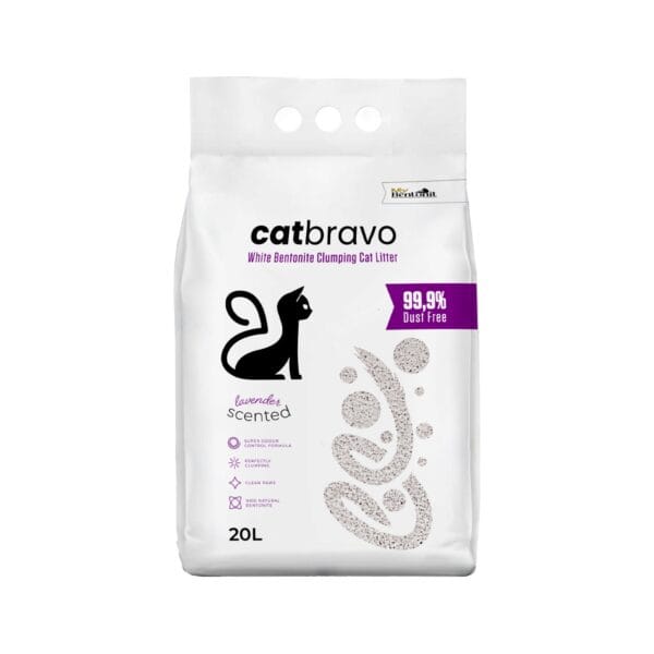 Catbravo Lavender Scented White Bentonite Clumping Cat Litter - Görsel 4