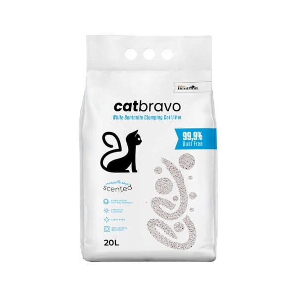 Catbravo Marseille Soap Scented White Bentonite Clumping Cat Litter - Görsel 4