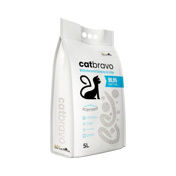 Catbravo Marseille Soap Scented White Bentonite Clumping Cat Litter - Görsel 2