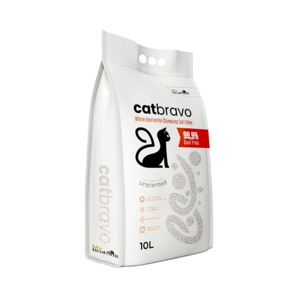 Catbravo Unscented White Bentonite Clumping Cat Litter - Görsel 3