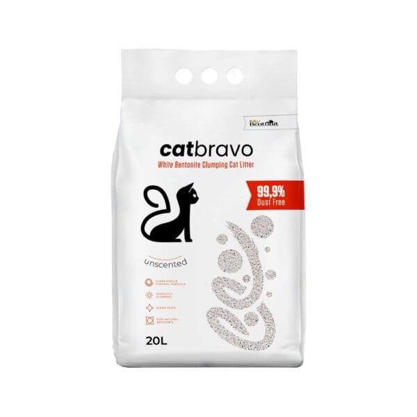 Catbravo Unscented White Bentonite Clumping Cat Litter - Görsel 4